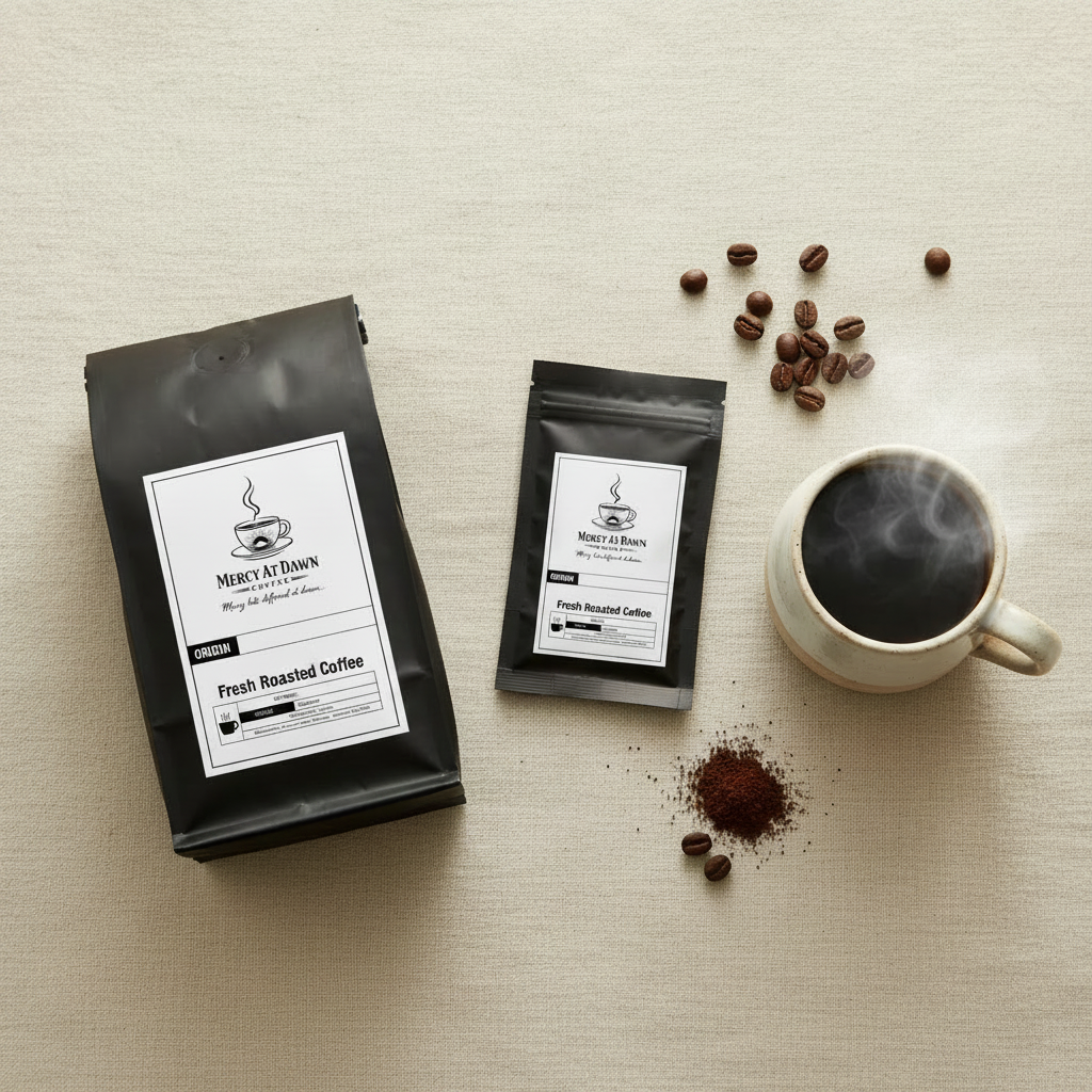 Best Sellers Sample Pack and Bali Blue coffee bag bundle by Mercy At Dawn Coffee